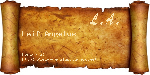 Leif Angelus névjegykártya